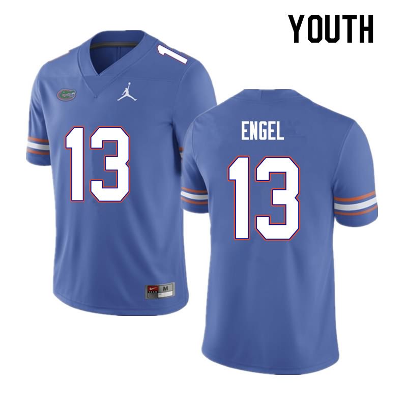 NCAA Florida Gators Kyle Engel Youth #13 Nike Blue Stitched Authentic College Football Jersey YEJ3864FV